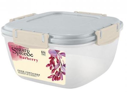 Контейнер для продуктов Sugar&Spice Barberry герметичный 1л квадратный трюфель